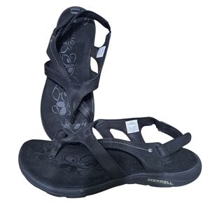 Merrell Black Buzz Leather Sandals